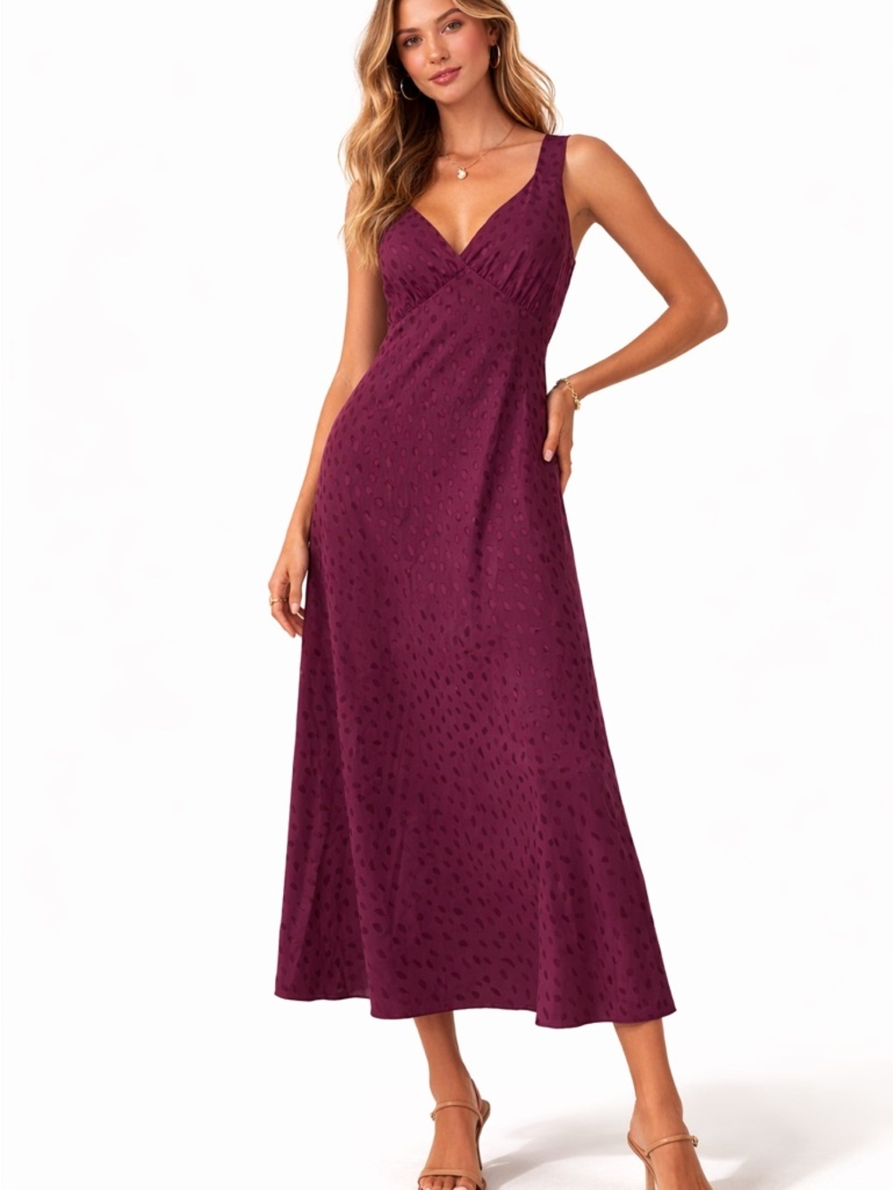 Nobodys Child • NWT $208 Purple Sleeveless Maxi Dress PTP 16”-21”